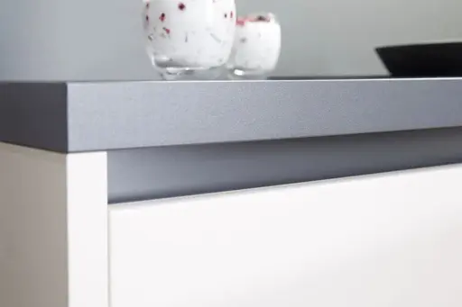 Contur moderne L-Küche Zartrose